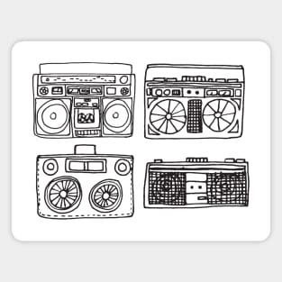 Retro Boomboxes Quad Magnet